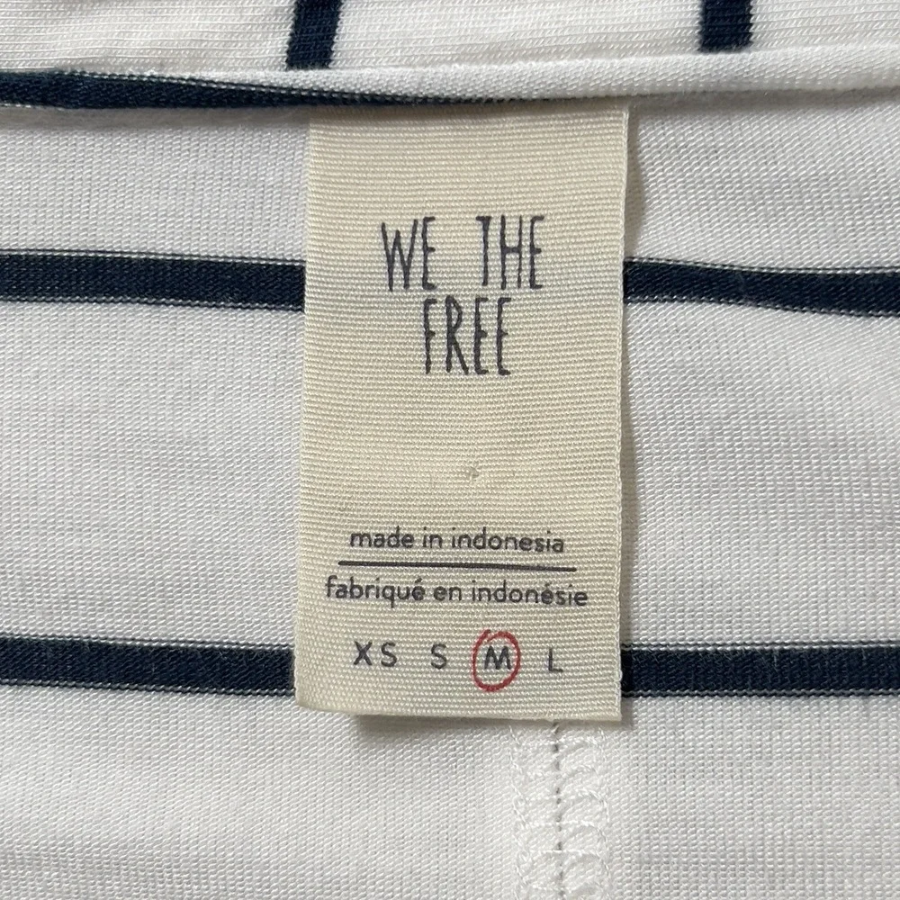 We‎ The Free Can't Fool Me Oversized Top Sz M Ivory Black Striped Dolman Sleeves